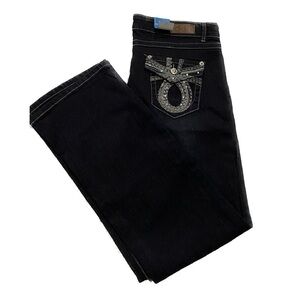 DKIN Distressed Jeans with Pocket Embellishments Size 16W